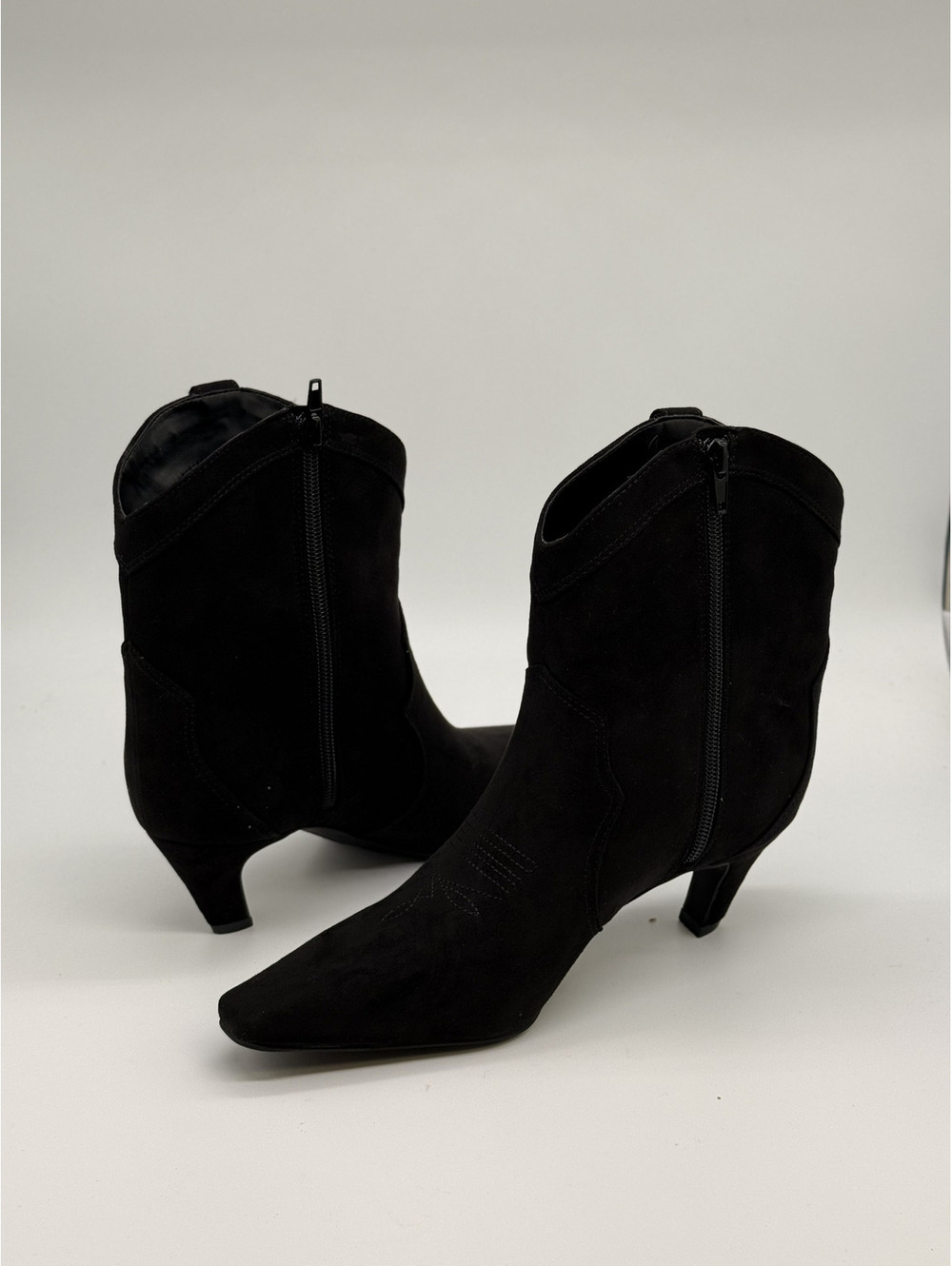 INC International Concepts Black Suede Ankle Boots 7M